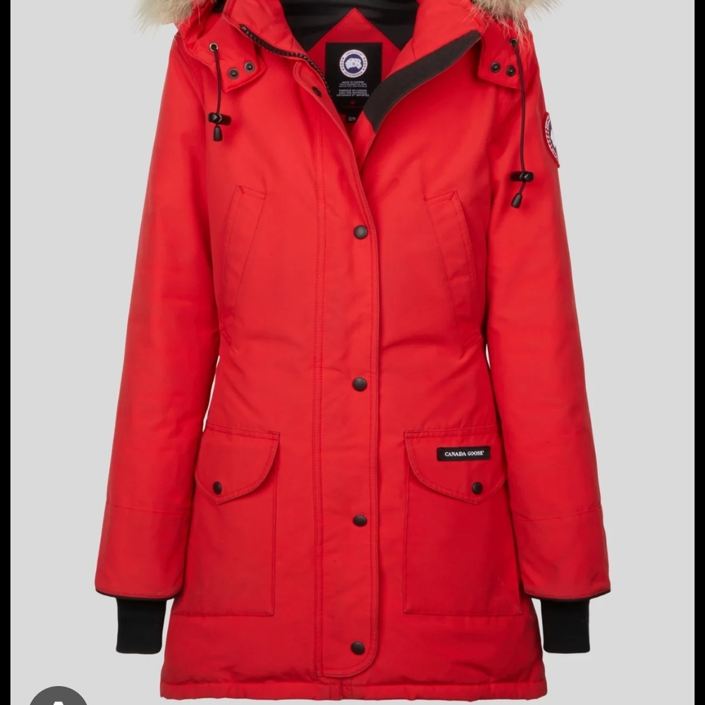 Canada Goose Women's Red Trillium Insulated Parka with Removable Fur-Trim Hood